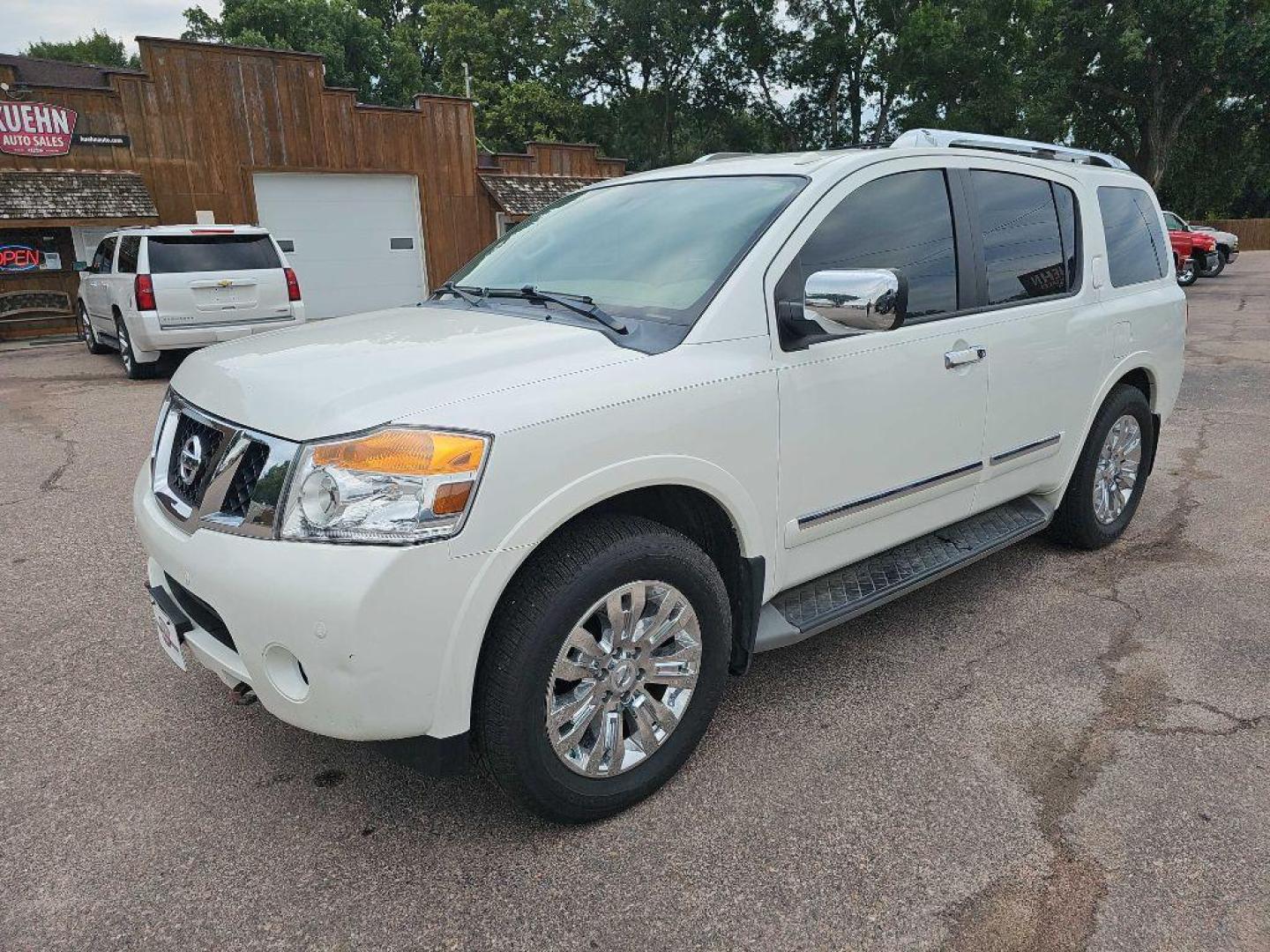 2015 WHITE NISSAN ARMADA SV (5N1BA0NC9FN) with an 5.6L engine, Automatic transmission, located at 495 Old Highway 20 West, South Sioux City, NE, 68776, (402) 494-2677, 42.458408, -96.443512 - Photo#0